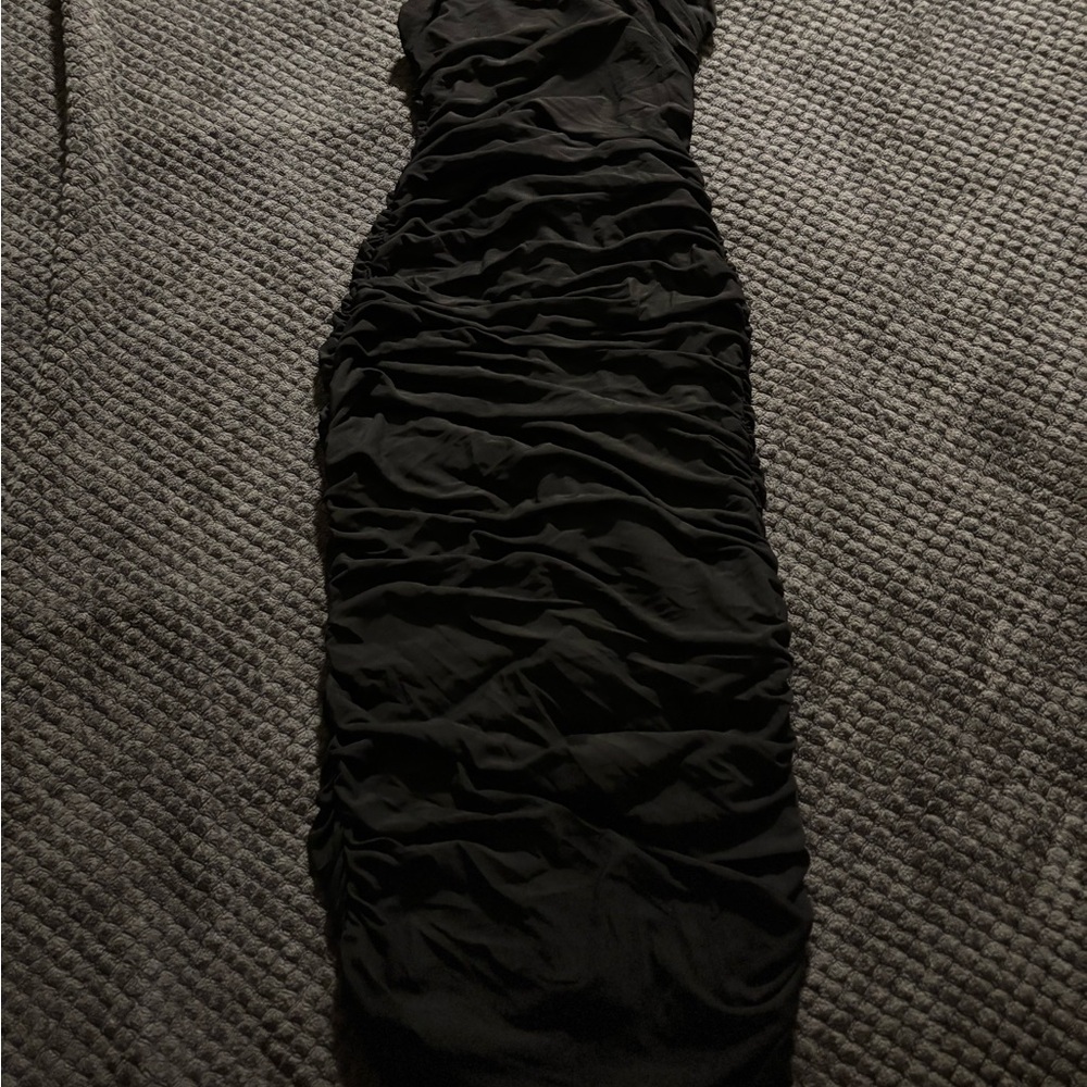 Elegant Black Ruched Dress